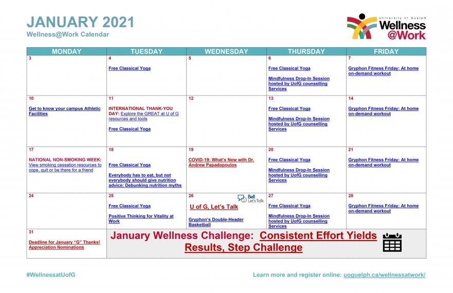 January 2022 Wellness Calendar WellnessWork